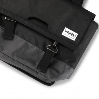 Urban Proof Dubbele Fietstas Gerecycled Pet 40 Liter Black zwart/grijs zwart/grijs