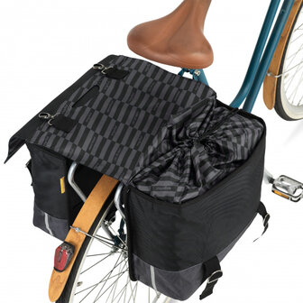 Urban Proof Dubbele Fietstas Gerecycled Pet 40 Liter Black zwart/grijs zwart/grijs