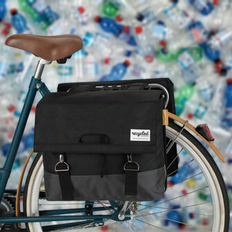 Urban Proof Dubbele Fietstas Gerecycled Pet 40 Liter Black zwart/grijs zwart/grijs