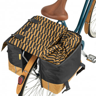 Urban Proof Dubbele Fietstas Gerecycled Pet 40 Liter Golden Yellow zwart/geel zwart/geel
