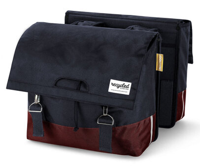 Urban Proof Gerecyclede Dubbele Fietstas 40 Liter Bordeaux/Grijs grijs/bordeaux grijs/bordeaux
