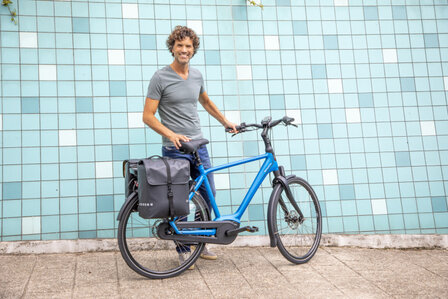 New Looxs Odense Dubbele Fietstas Mik Adapter 39 Liter Zwart