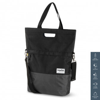 Urban Proof Fietsshopper Gerecycled Pet 20 Liter Black zwart/grijs zwart/grijs