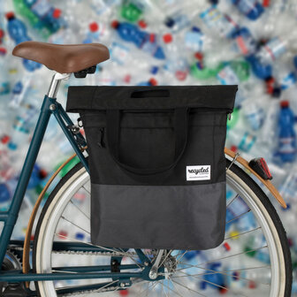 Urban Proof Fietsshopper Gerecycled Pet 20 Liter Black zwart/grijs zwart/grijs