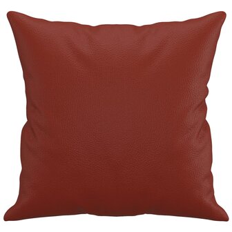 Sierkussens 2 st 40x40 cm kunstleer wijnrood