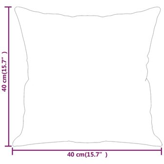 Sierkussens 2 st 40x40 cm microvezelstof cr&egrave;mekleurig