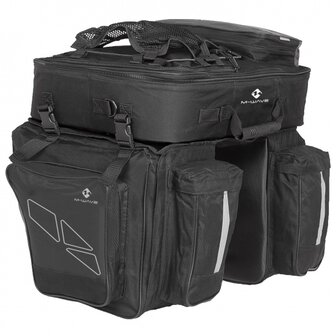 M-Wave Dubbele Fietstas Amsterdam Triple 96 Liter Zwart