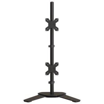 Monitorstandaard dubbel VESA 75/100 mm staal zwart