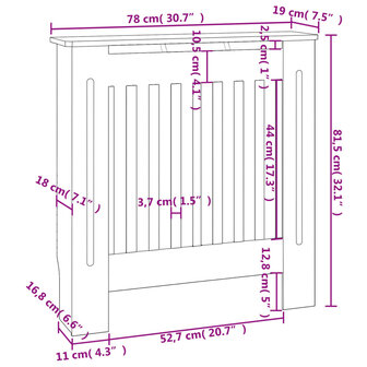 Radiatorombouw 78 cm MDF grijs