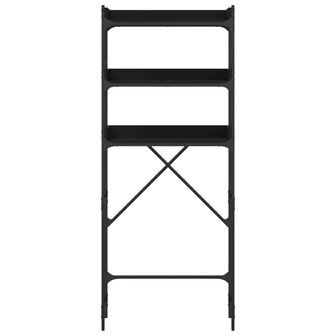 Wasmachinekast 67x25x163 cm bewerkt hout zwart