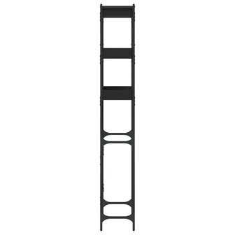 Wasmachinekast 67x25x163 cm bewerkt hout zwart