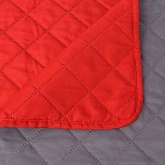 Dubbelzijdige quilt bedsprei rood en grijs 230x260 cm