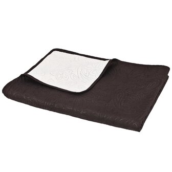 Bedsprei dubbelzijdig 170x210 cm quilt cr&egrave;me en bruin