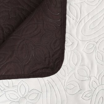 Bedsprei dubbelzijdig 170x210 cm quilt cr&egrave;me en bruin