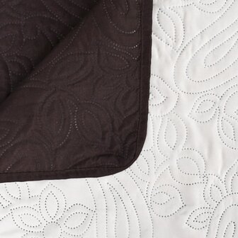 Bedsprei dubbelzijdig 220x240 cm quilt cr&egrave;me en bruin