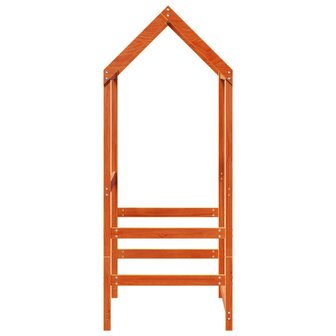 Kinderbedhuisje 108x70x176,5 cm massief grenenhout wasbruin