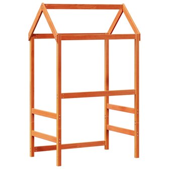 Kinderbedhuisje 108x70x176,5 cm massief grenenhout wasbruin