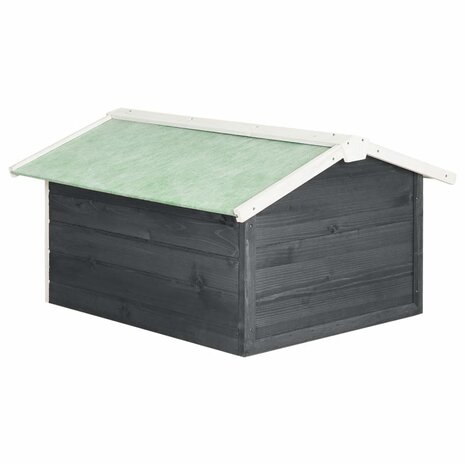 Overkapping voor grasmaaier 72x87x50 cm vurenhout grijs en wit