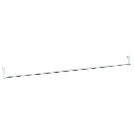 Gordijnrails 2 st 90-135 cm aluminium wit en zilverkleurig