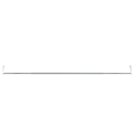 Gordijnrails 2 st 90-135 cm aluminium wit en zilverkleurig