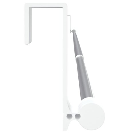 Gordijnrails 2 st 90-135 cm aluminium wit en zilverkleurig