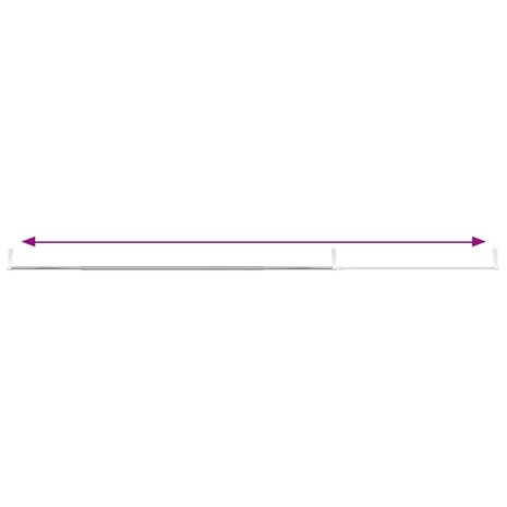 Gordijnrails 2 st 90-135 cm aluminium wit en zilverkleurig