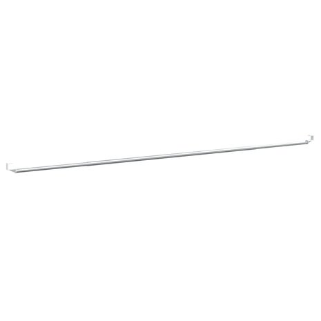 Gordijnrails 2 st 90-130 cm aluminium wit en zilverkleurig