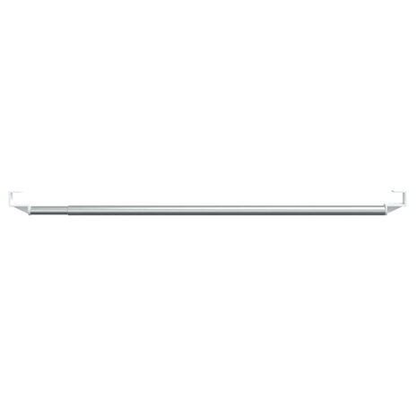Gordijnrails 2 st 40-60 cm aluminium wit en zilverkleurig
