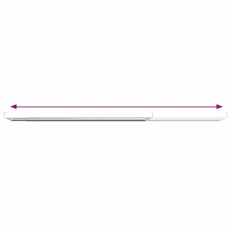 Gordijnrails 2 st 40-60 cm aluminium wit en zilverkleurig