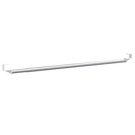 Gordijnrails 2 st 60-105 cm aluminium wit en zilverkleurig