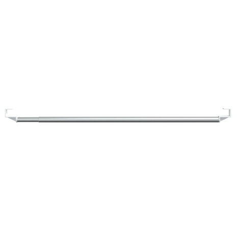 Gordijnrails 2 st 60-105 cm aluminium wit en zilverkleurig