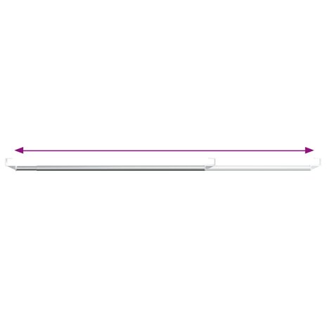 Gordijnrails 2 st 60-105 cm aluminium wit en zilverkleurig