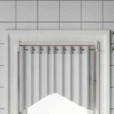 Gordijnrails 2 st 60-105 cm aluminium wit en zilverkleurig