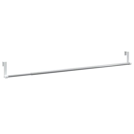 Gordijnrails 2 st 60-105 cm aluminium wit en zilverkleurig