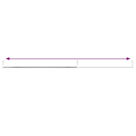 Gordijnrails 2 st 60-105 cm aluminium wit en zilverkleurig