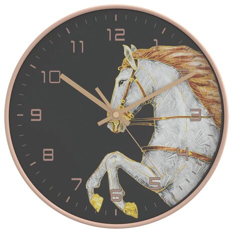 Wandklok Ø29,5 cm polystyreen en glas goudkleurig en wit