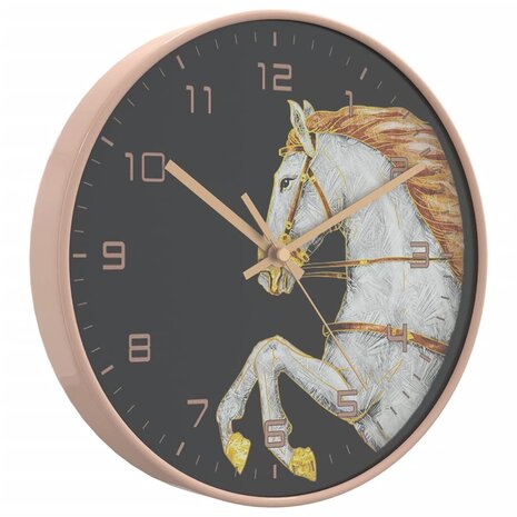 Wandklok Ø29,5 cm polystyreen en glas goudkleurig en wit