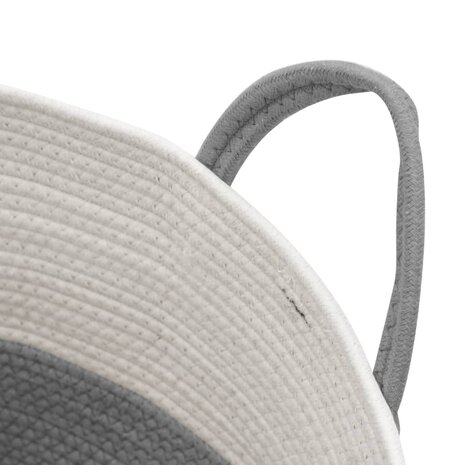 Opbergmand Ø 51x33 cm katoen grijs en wit