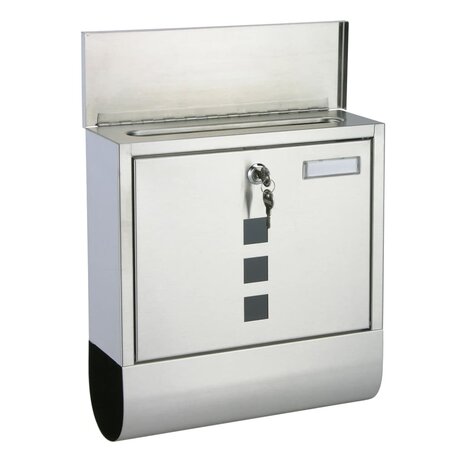 Brievenbus met krantenhouder 30,5x9,6x33,5 cm roestvrij staal