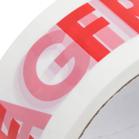 Verpakkingstapes 36 st met FRAGILE-print 48 mm x 66 m wit
