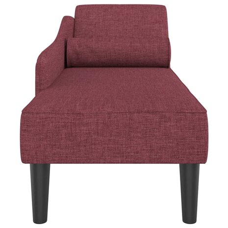 Chaise longue met kussens stof wijnrood