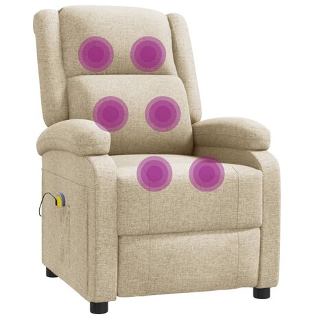 Massagestoel stof crèmekleurig
