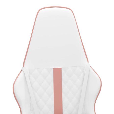Massage gamestoel kunstleer wit en roze