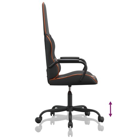 Massage gamestoel kunstleer zwart en oranje