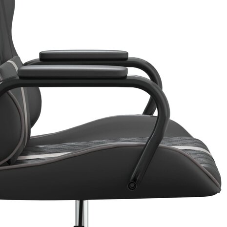 Massage gamestoel kunstleer zwart en grijs