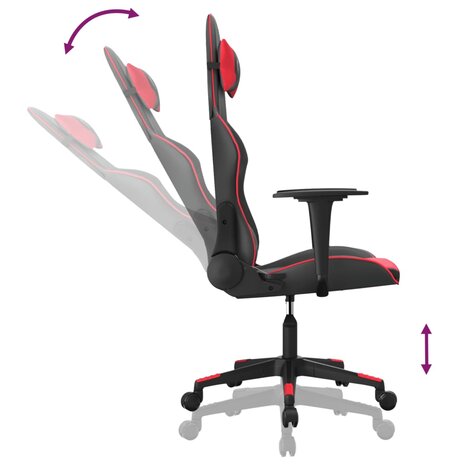 Massage gamestoel kunstleer zwart en rood