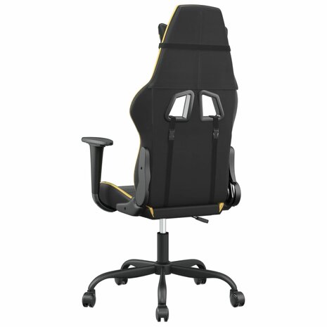 Massage gamestoel kunstleer zwart en goudkleurig