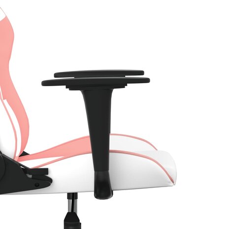 Massage gamestoel kunstleer wit en roze