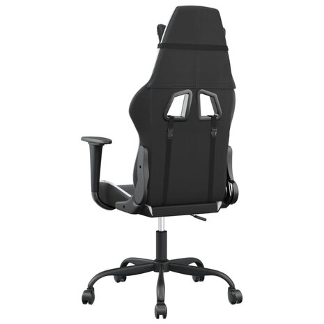 Massage gamestoel kunstleer zwart en wit