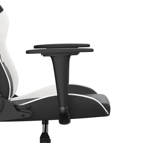 Massage gamestoel kunstleer zwart en wit